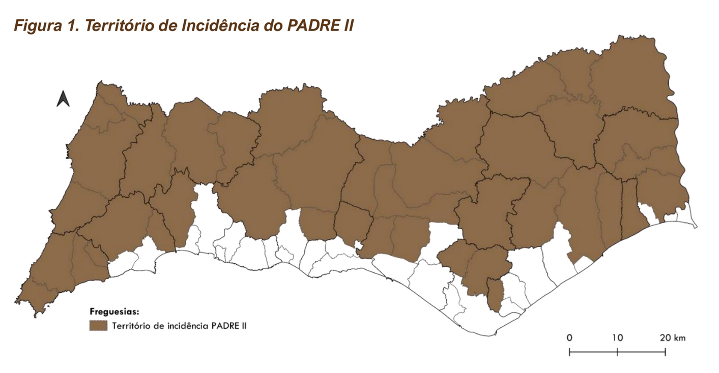 PADRE II - Mapa do territorio de incidencia Algarve
